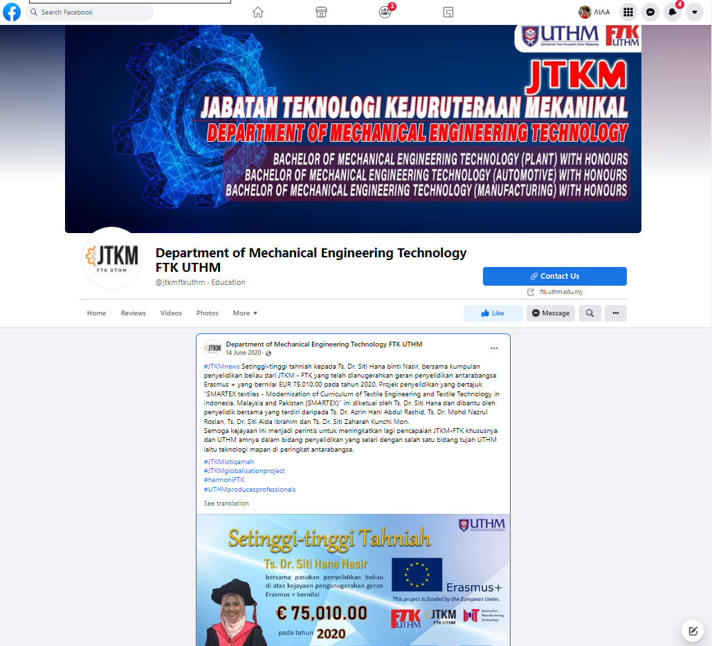 UTHM Facebook post